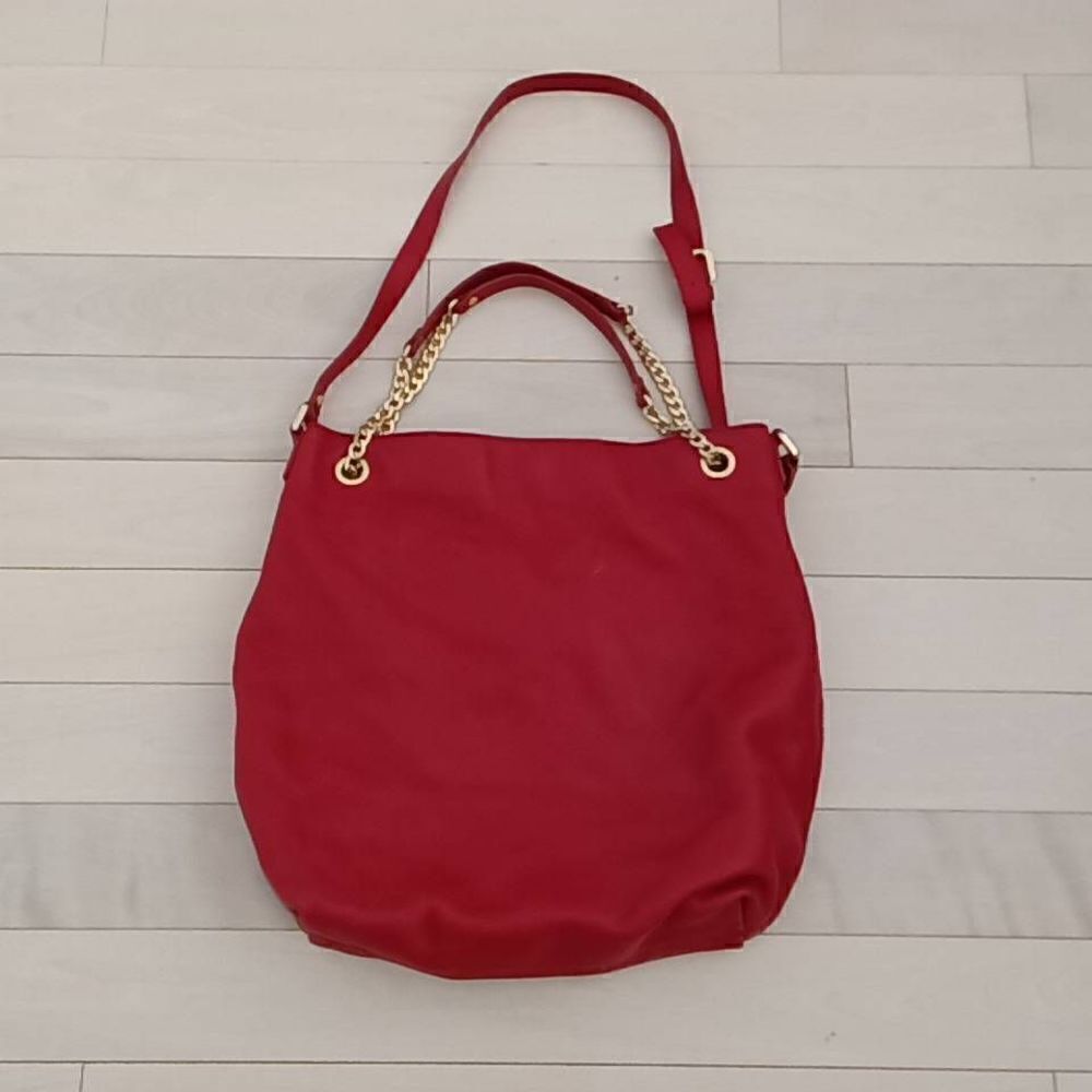 Michael Kors Women's Jet Set Genuine Lether Lain Shoulder Bag Red